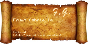 Frumm Gabriella névjegykártya